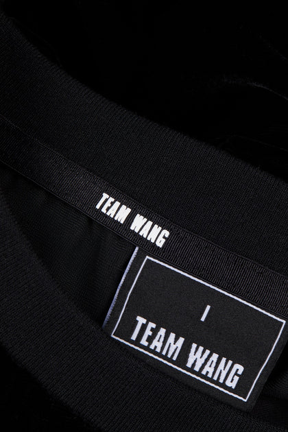 TEAM WANG PRINTED LOGO VELVET T-SHIRT - TEAM WANG