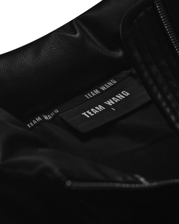 TEAM WANG DESIGN BALLOON FAUX LEATHER DOWN VEST