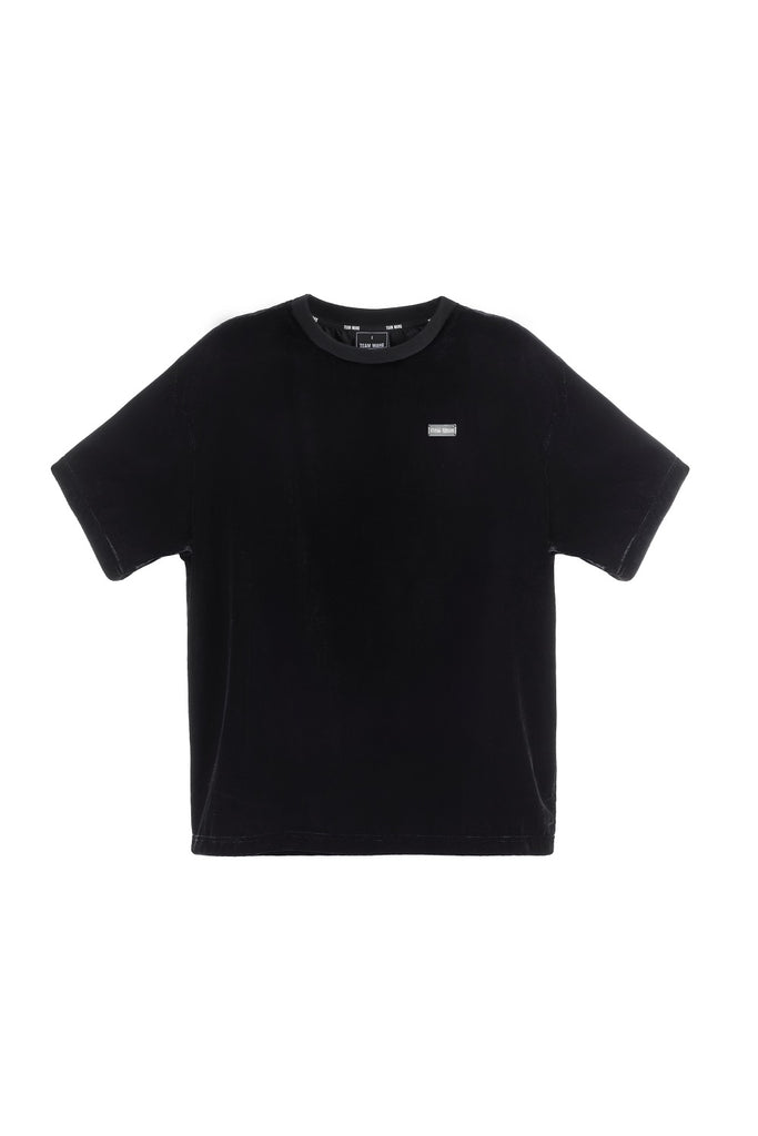 TEAM WANG PRINTED LOGO VELVET T-SHIRT - TEAM WANG